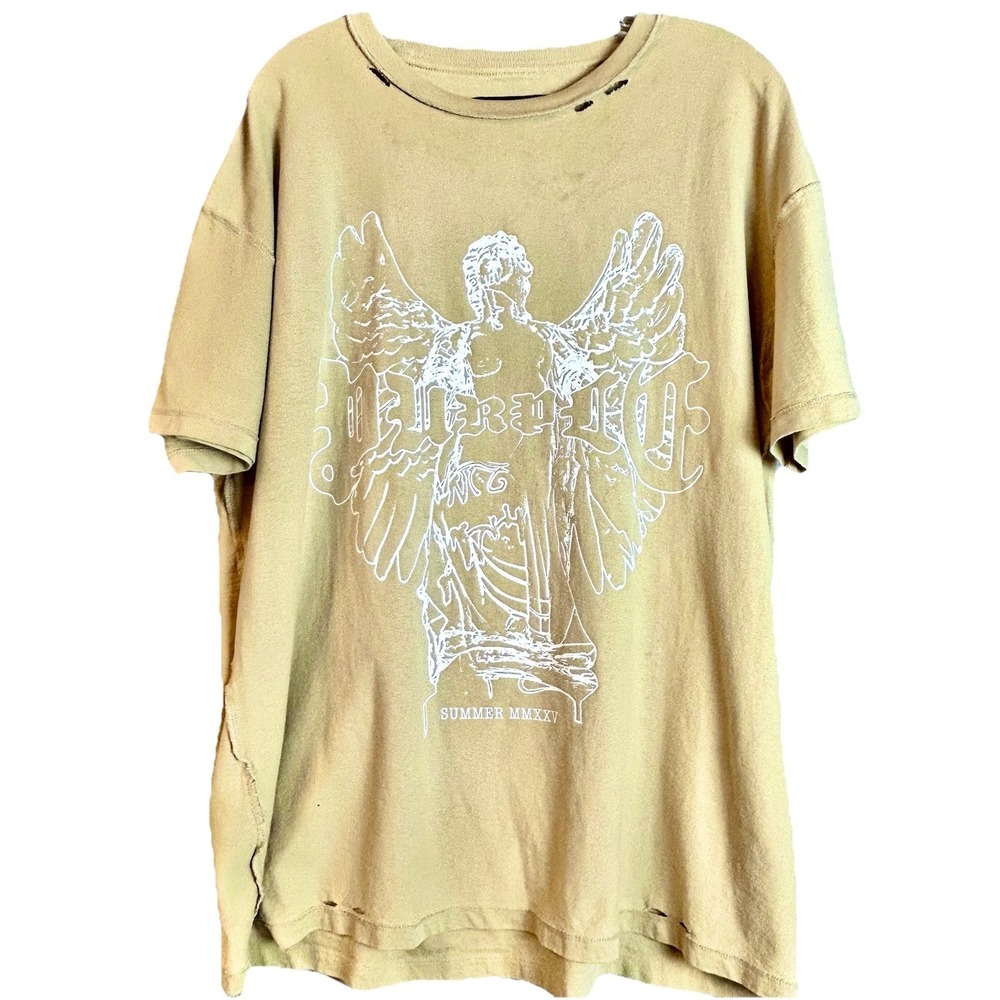 Purple Brand The Guardian T Shirt Size Large Boxy Distressed Fit Angel Graphic